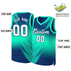 Navy White-Navy Gradient Slash Basketball Jersey 2