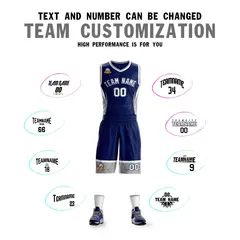 Navy White-Navy Graffiti Lightning Basketball Jersey 4