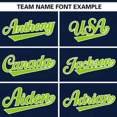 Navy White-Neon Green Color Block V-Neck Baseball Jersey 3