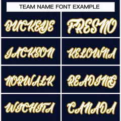 Navy White-Old Gold Classic Hockey Jersey 3