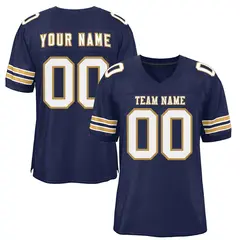 Navy White-Old Gold Classic Style Authentic Football Jersey