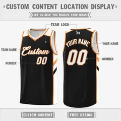 Navy White-Orange Classic Mesh Basketball Jersey 2