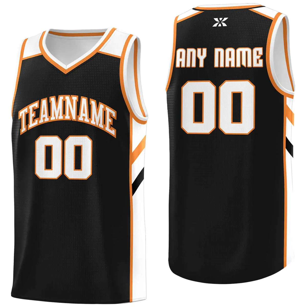 Navy White-Orange Classic Mesh Basketball Jersey