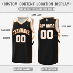 Navy White-Orange Classic Mesh Basketball Jersey 2