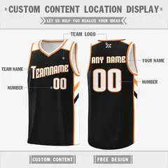Navy White-Orange Classic Mesh Basketball Jersey 2