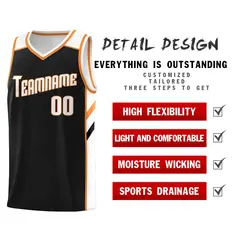 Navy White-Orange Classic Mesh Basketball Jersey 4