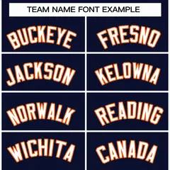 Navy White-Orange Classic Varsity Full-Snap Letterman Jacket 3