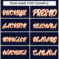 Navy White-Orange Classic Varsity Full-Snap Letterman Jacket 3