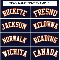Navy White-Orange Classic Varsity Full-Snap Letterman Jacket 3