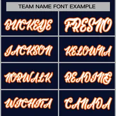 Navy White-Orange Classic Varsity Full-Snap Letterman Jacket 5