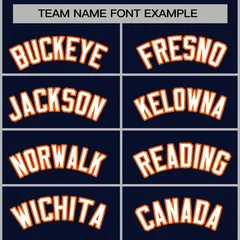 Navy White-Orange Classic Varsity Full-Snap Letterman Jacket 5
