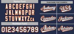 Navy White-Orange Full-Button Classic Baseball Jersey 3