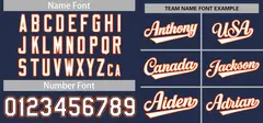 Navy White-Orange Full-Button Classic Baseball Jersey 4
