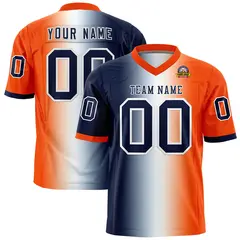 Navy White-Orange Gradient Fashion Authentic Football Jersey 1