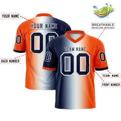 Navy White-Orange Gradient Fashion Authentic Football Jersey 2