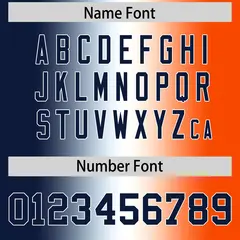 Navy White-Orange Gradient Fashion Authentic Football Jersey 4