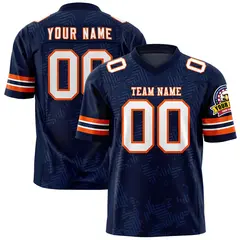 Navy White-Orange Graffiti Line Authentic Football Jersey 1