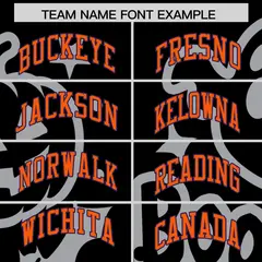 Navy White Orange Halloween Bats Pumpkins Ghost Letterman Jacket 3