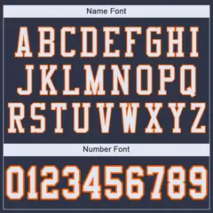 Navy White-Orange Mesh Football Jersey 7