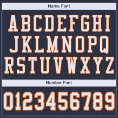 Navy White-Orange Mesh Football Jersey 3
