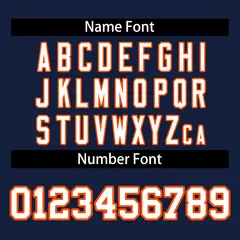 Navy White-Orange Mesh Football Jersey 4