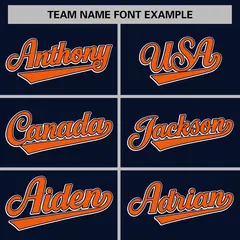 Navy White Orange-Navy Color Block Varsity Baseball Bomber Jacket 5