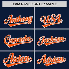 Navy White-Orange Raglan Three Stripes Varsity Letterman Jacket Hoodie 5