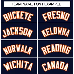 Navy White-Orange Raglan Varsity Full-Snap Letterman Jacket 3