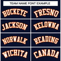 Navy White-Orange Raglan Varsity Full-Snap Letterman Jacket 3