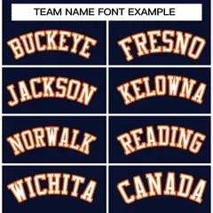 Navy White-Orange Raglan Varsity Full-Snap Letterman Jacket 5