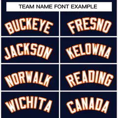 Navy White-Orange Raglan Varsity Full-Snap Letterman Jacket 5