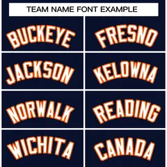 Navy White-Orange Raglan Varsity Full-Snap Letterman Jacket 5