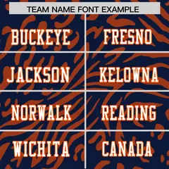 Navy White-Orange Zebra Stripes Authentic Football Jersey 3