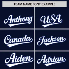 Navy White Phonetic Rhythm Authentic Baseball Jersey 3