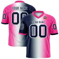 Navy White-Pink Gradient Fashion Authentic Football Jersey 1