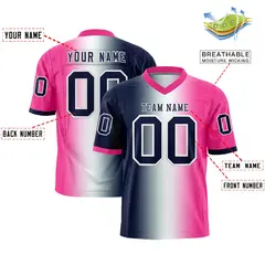 Navy White-Pink Gradient Fashion Authentic Football Jersey 2