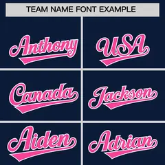 Navy White-Pink Raglan Three Stripes Varsity Full-Snap Letterman Jacket Hoodie 5
