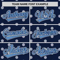 Navy White Polka Dot Graffiti Baseball Jersey 3