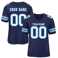 Navy White-Powder Blue Football Jersey