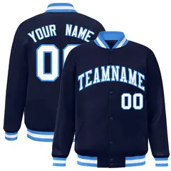 Navy White-Powder Blue Varsity Letterman Jacket 1