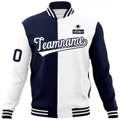 Navy White Raglan Varsity Letterman Jacket 5