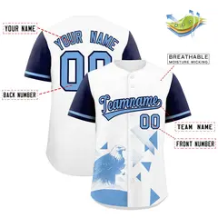 Navy White Raptor Series Raglan Hip Hop Baseball Jersey 2