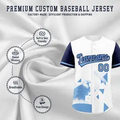 Navy White Raptor Series Raglan Hip Hop Baseball Jersey 3