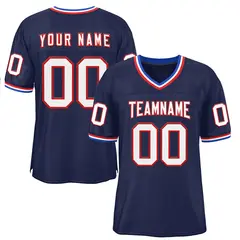 Navy White-Red Classic Authentic Football Jersey 1