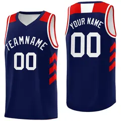 Navy White-Red Classic Fashion Sportwear Basketball Jersey