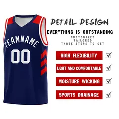 Navy White-Red Classic Fashion Sportwear Basketball Jersey 4