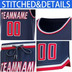 Navy White-Red Classic Sets Basketball Jersey 6