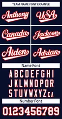 Navy White-Red Classic Style Hockey Jersey 3