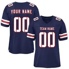 Navy White-Red Classic Style Mesh Football Jersey