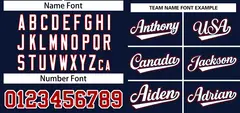 Navy White-Red Classic Two-Button Softball Jersey 3
